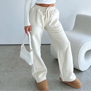 Stick With Me Wide Leg Sweatpants [WHITE FOX]